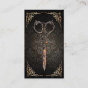 Steampunk Scissor Vintag Damask Haare Stylist Treuekarte