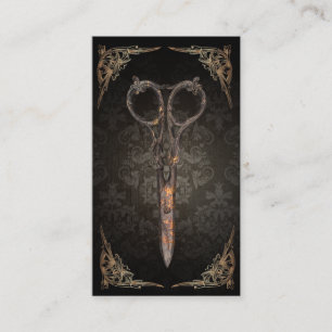Steampunk Scissor Vintagen Damast-Haar-Stylisten Treuekarte