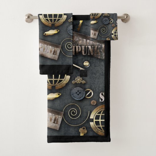 Steampunk, Scrapbooking Badhandtuch Set (Insitu)