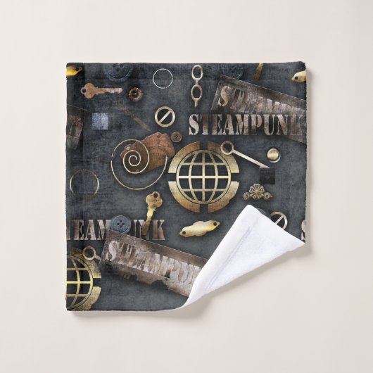 Steampunk, Scrapbooking Badhandtuch Set (Waschlappen)