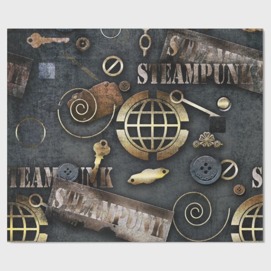 Steampunk, Scrapbooking Geschenkpapier (Flach)