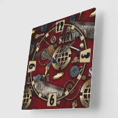 Steampunk, Scrapbooking Quadratische Wanduhr (Winkel)