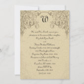 Steampunk Scroll Monogram Wedding Einladung (Vorderseite)