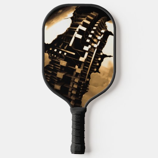 Steampunk Sculpture Pickleball Schläger (Rückseite)