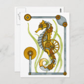 Steampunk Seahorse Postkarte (Vorne/Hinten)