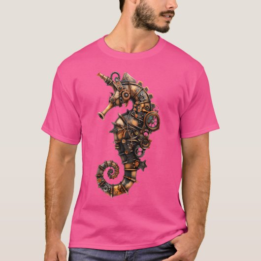 Steampunk Seepferd Einzigartiger Kunstdruckrahmen T-Shirt (Vorderseite)