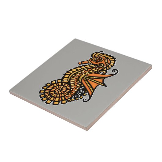 Steampunk Seepferd Fliese (Seite)