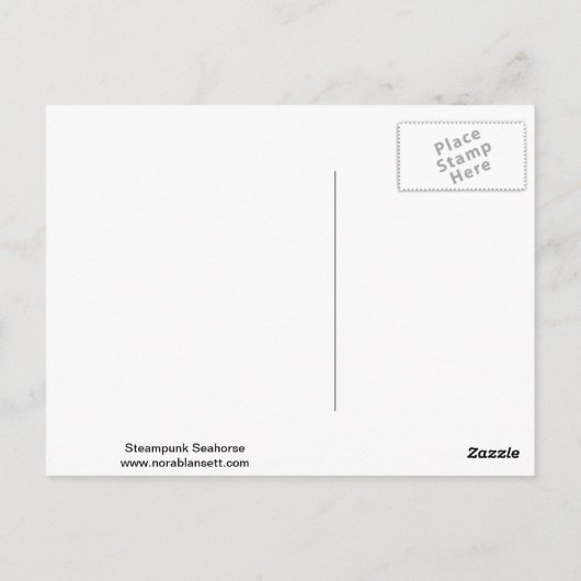 Steampunk-Seepferd Postkarte (Rückseite)