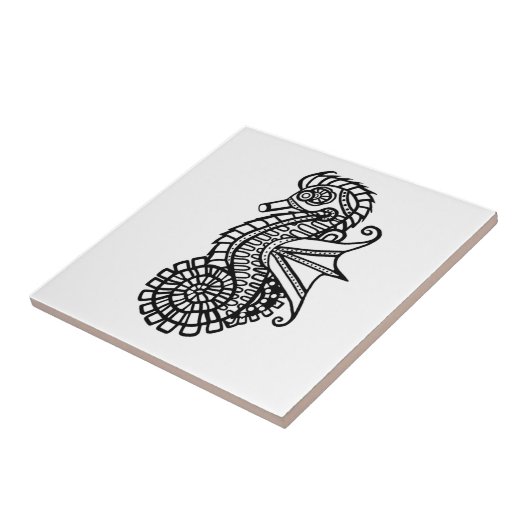 Steampunk Seepferd Stencil Fliese (Seite)