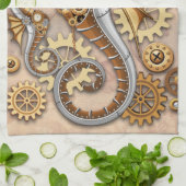 Steampunk Seepferd Vintag Surreal Art Geschirrtuch (Gefaltet)