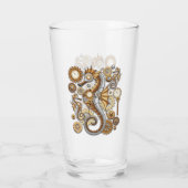 Steampunk Seepferd Vintag Surreal Art Glas (Rückseite)