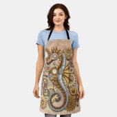 Steampunk Seepferd Vintag Surreal Art Schürze (Getragen)