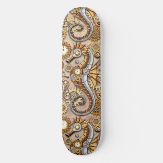 Steampunk Seepferd Vintag Surreal Art Skateboard (Vorderseite)