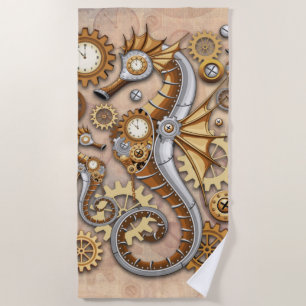 Steampunk Seepferd Vintag Surreal Art Strandtuch