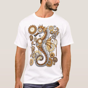 Steampunk Seepferd Vintag Surreal Art T-Shirt