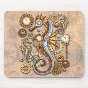 Steampunk-Seepferdchen Vintage Surreal Art Mousepad