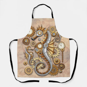 Steampunk-Seepferdchen Vintage Surreal Art Schürze
