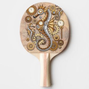 Steampunk-Seepferdchen Vintage Surreal Art Tischtennis Schläger