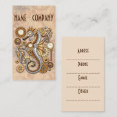 Steampunk-Seepferdchen Vintage Surreal Art Visitenkarte (Vorne/Hinten)