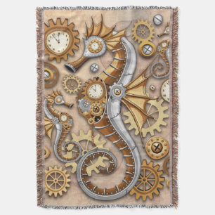 Steampunk-Seepferdchen Vintage Surreal Decke