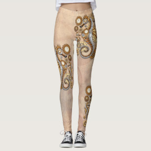 Steampunk-Seepferdchen Vintage Surreal Kunst Leggings