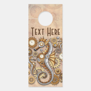 Steampunk-Seepferdchen Vintage Surreal Kunst Türanhänger