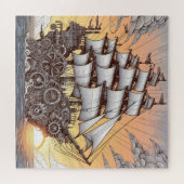 STEAMPUNK SEGELSCHIFF SUNSET PUZZLE (Horizontal)