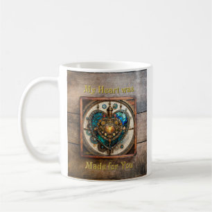 Steampunk-Serie Golden Stained Glass Heart Kaffeetasse