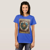 Steampunk-Serie Golden Stained Glass Heart T-Shirt (Vorne ganz)