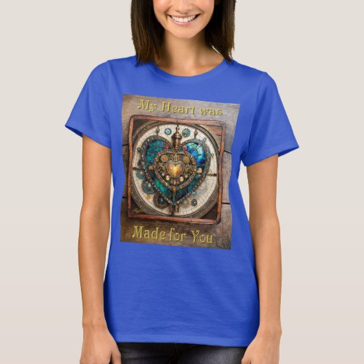Steampunk-Serie Golden Stained Glass Heart T-Shirt (Vorderseite)