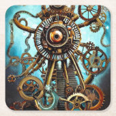 Steampunk Ship Wheel Eye Rechteckiger Pappuntersetzer (Vorderseite)