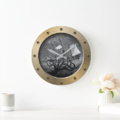 Steampunk Ships Porthole Giant Octopus Kraken Große Wanduhr (Zuhause)