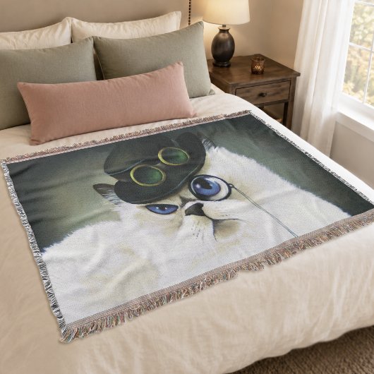 Steampunk Siamese Persian Cat Decke