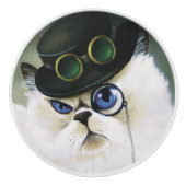 Steampunk Siamese Persian Cat Keramikknauf (Vorderseite)