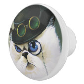 Steampunk Siamese Persian Cat Keramikknauf (Rechts)