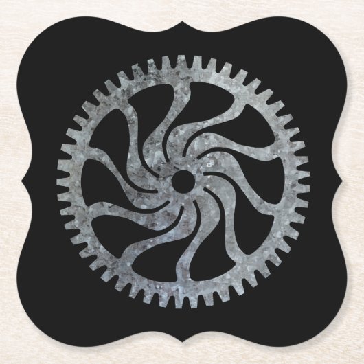 Steampunk-Silber-Zink-Geber IV Untersetzer (Vorderseite)