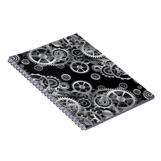 Steampunk silbernes Gang-Notizbuch Notizblock (Rechte Seite)