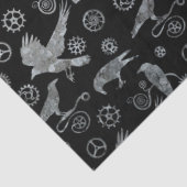 Steampunk-Silberzinkgeere und -Krähen Seidenpapier (Detail)