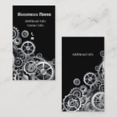 Steampunk Silver Gears 2 Visitenkarte (Vorne/Hinten)