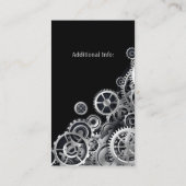 Steampunk Silver Gears 2 Visitenkarte (Rückseite)