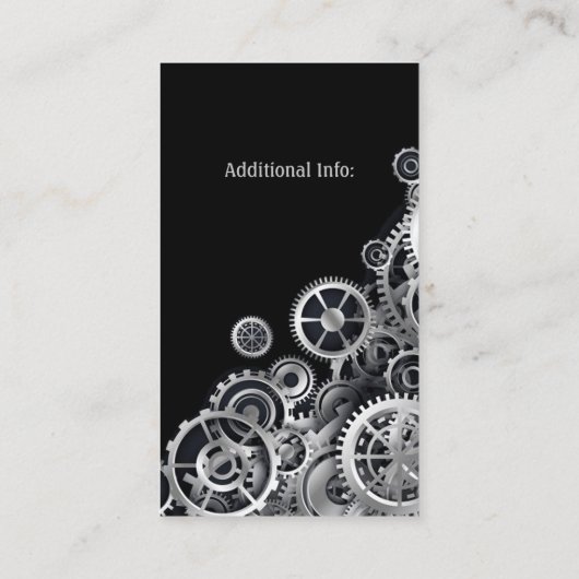 Steampunk Silver Gears 2 Visitenkarte (Rückseite)