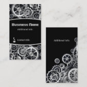Steampunk Silver Gears 4 Visitenkarte (Vorne/Hinten)