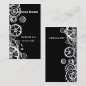 Steampunk Silver Gears 6 Visitenkarte (Vorne/Hinten)