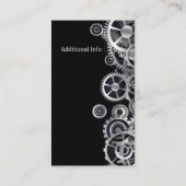 Steampunk Silver Gears 6 Visitenkarte (Rückseite)
