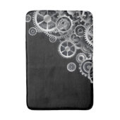 Steampunk Silver Gears Badematte (Vorderseite Vertikal)