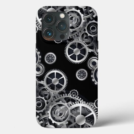 Steampunk Silver Gears Case-Mate iPhone Hülle (Rückseite)