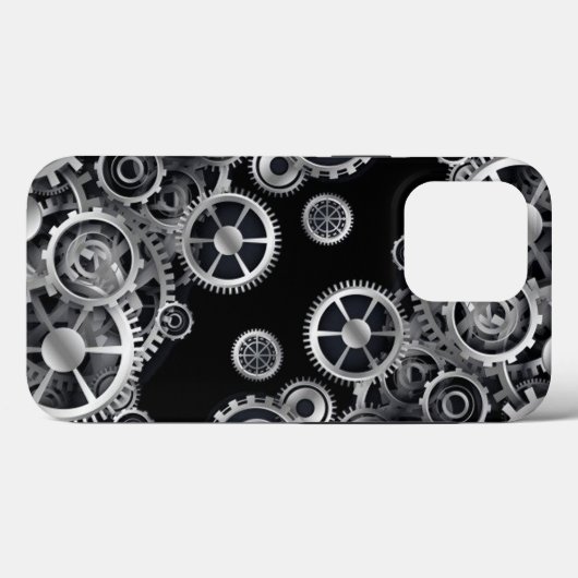 Steampunk Silver Gears Case-Mate iPhone Hülle (Rückseite (Horizontal))