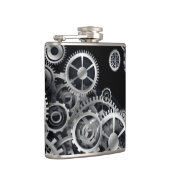 Steampunk Silver Gears Flachmann (Rechts)