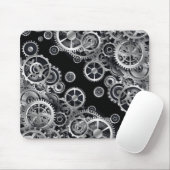 Steampunk Silver Gears Mouse Pad Mousepad (Mit Mouse)
