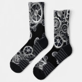 Steampunk Silver Gears Socken (Links)